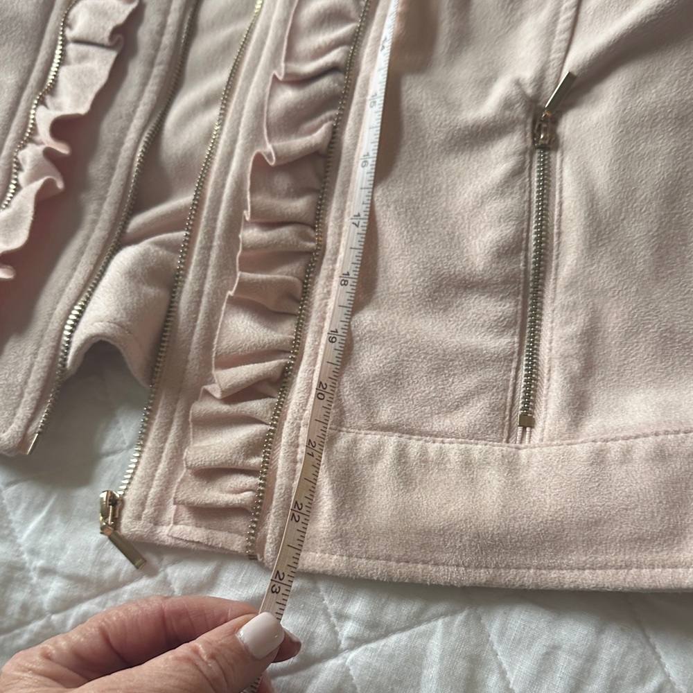 Lysse Light Pink Ruffle Front Zip Jacket - Picture 5 of 6
